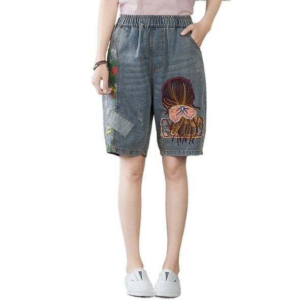 women's jeans korean fashion denim shorts women cartoon patchwork high waist baggy short vintage distressed streetwear boyfriend pants, Blue
women's jeans korean fashion denim shorts women cartoon patchwork high waist baggy short vintage distressed streetwear boyfriend pants, Blue