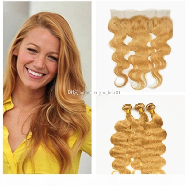 body wave pure color #27 honey blonde body wave 13*4'' lace frontal closure with unprocessed peruvian human hair 3 bundles 4pcs lo, Black;brown
body wave pure color #27 honey blonde body wave 13*4'' lace frontal closure with unprocessed peruvian human hair 3 bundles 4pcs lo, Black;brown