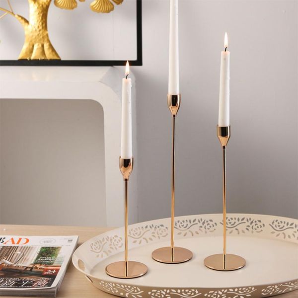 candle holders european style 3 pieces / set metal candlestick fashion el party living room wedding home decoration gifts