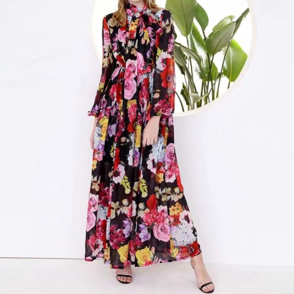 casual dresses qian han zi 2021 fashion runway maxi dress women's long sleeve bow collar vintage flower print chiffon beach bohemian, Black;gray
casual dresses qian han zi 2021 fashion runway maxi dress women's long sleeve bow collar vintage flower print chiffon beach bohemian, Black;gray