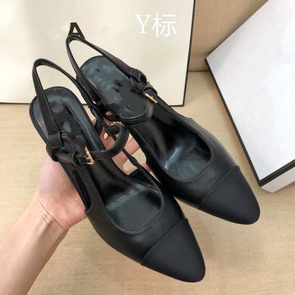 luxury dress shoes summer small fragrance baotou color matching french high heels 2021 thick heel pointed back empty sandal's single sh, Black
luxury dress shoes summer small fragrance baotou color matching french high heels 2021 thick heel pointed back empty sandal's single sh, Black