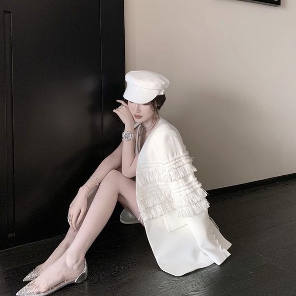 women's suits & blazers women spring autumn winter fashion short loose white tassel coat check casual elegant, White;black
women's suits & blazers women spring autumn winter fashion short loose white tassel coat check casual elegant, White;black
