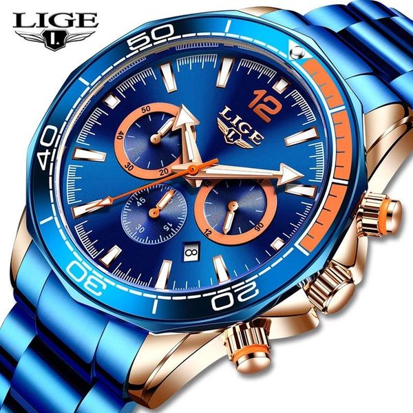 wristwatches relojes hombre 2021 lige watches men chronograph male sport waterproof stainless steel quartz watch, Slivery;brown
wristwatches relojes hombre 2021 lige watches men chronograph male sport waterproof stainless steel quartz watch, Slivery;brown