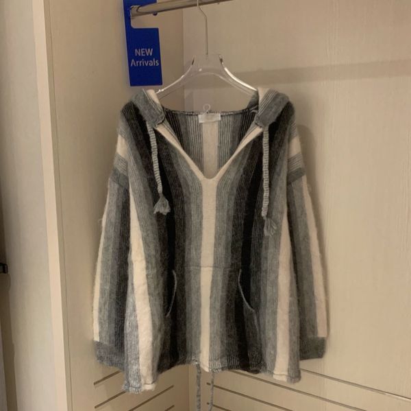 21 autumn cel + black and white sweater haze gradient gray comfortable leisure, Black;gray
21 autumn cel + black and white sweater haze gradient gray comfortable leisure, Black;gray