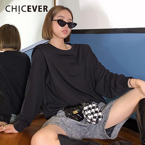 women's hoodies & sweatshirts chicever casual sweatshirt for women o neck long sleeve loose knitting pullovers autumn female 2021 cloth, Black
women's hoodies & sweatshirts chicever casual sweatshirt for women o neck long sleeve loose knitting pullovers autumn female 2021 cloth, Black
