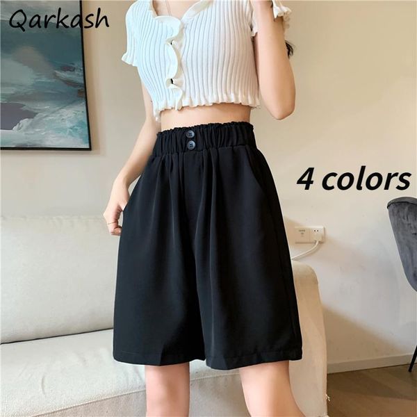 women's shorts summer women simple loose basic college ins est ulzzang pure lady trendy elastic waist button design feminino, White;black
women's shorts summer women simple loose basic college ins est ulzzang pure lady trendy elastic waist button design feminino, White;black