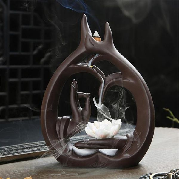 fragrance lamps buddha hand backflow incense burner ceramic smoke waterfall lotus stick holder censer meditation gift
fragrance lamps buddha hand backflow incense burner ceramic smoke waterfall lotus stick holder censer meditation gift