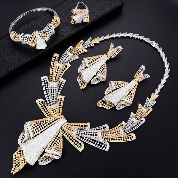 earrings & necklace godki 112mm luxury half of bowkot women wedding cubic zirconia 4pcs earring ring bangle dubai jewelry set addiction, Silver
earrings & necklace godki 112mm luxury half of bowkot women wedding cubic zirconia 4pcs earring ring bangle dubai jewelry set addiction, Silver