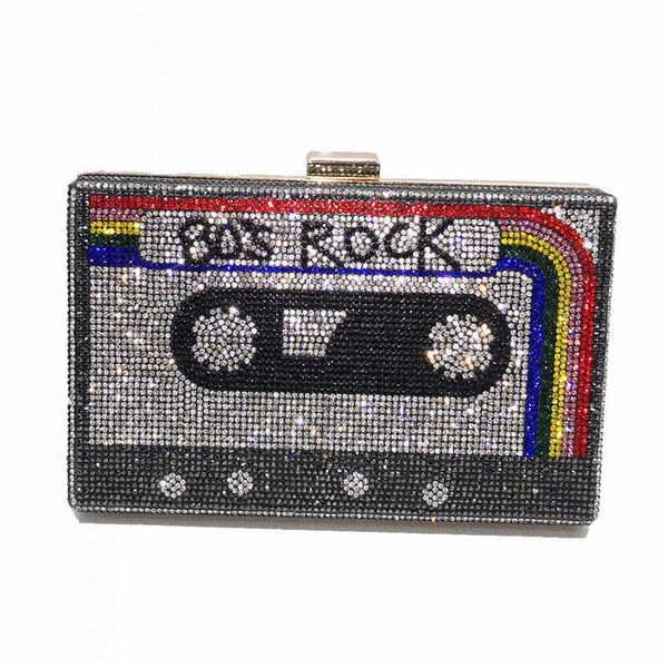 bag for women cassette tape clutch women crystal evening bags wedding party diamond box women's handbag and purse 211022
bag for women cassette tape clutch women crystal evening bags wedding party diamond box women's handbag and purse 211022