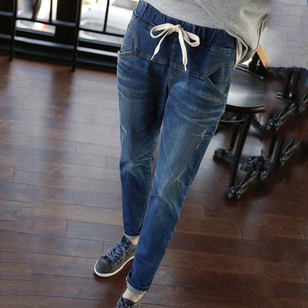 women's jeans 2021 autumn baggy boyfriend for women large size solid high waist long harem pants elastic casual denim capris, Blue
women's jeans 2021 autumn baggy boyfriend for women large size solid high waist long harem pants elastic casual denim capris, Blue