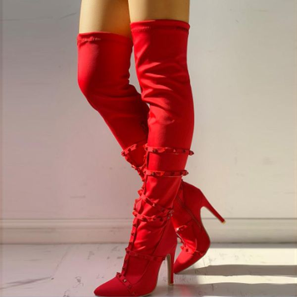 boots fashion winter pointed head rivets decorative side zipper high stiletto ladies over knee thigh flat bootswomen, Black
boots fashion winter pointed head rivets decorative side zipper high stiletto ladies over knee thigh flat bootswomen, Black