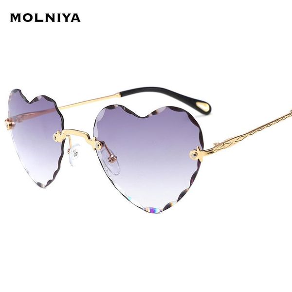 sunglasses metal rimless women heart-shaped sun glasses outdoors travel eyewear uv400, White;black
sunglasses metal rimless women heart-shaped sun glasses outdoors travel eyewear uv400, White;black
