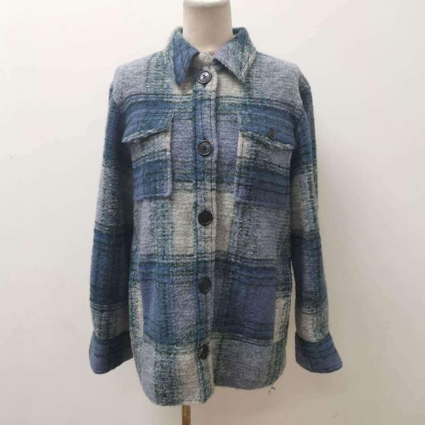 women's wool & blends women coat 2021 autumn and winter color matching plaid casual, Black
women's wool & blends women coat 2021 autumn and winter color matching plaid casual, Black