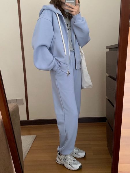 casual thickening spring fall tracksuits 2-pieces a hood with t-shirt zipper *pants loose women's clothes 2021 street qeao, White
casual thickening spring fall tracksuits 2-pieces a hood with t-shirt zipper *pants loose women's clothes 2021 street qeao, White