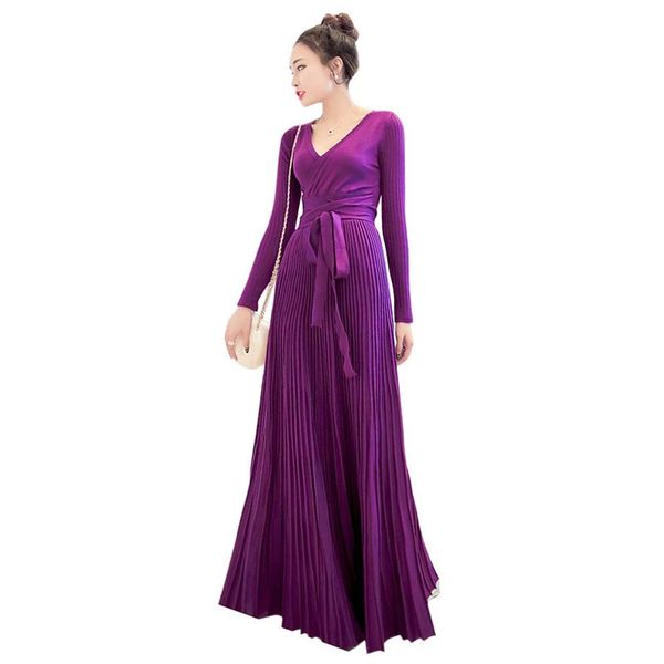 casual dresses fall winter womens sweater arrival knitted dress deep v neck tie belt long sleeve pleated maxi, Black;gray
casual dresses fall winter womens sweater arrival knitted dress deep v neck tie belt long sleeve pleated maxi, Black;gray