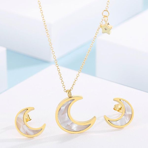 earrings & necklace bohemian moon star ladies gold 2021 fashion sweetness shell pendant for friend birthday jewelry gift, Silver
earrings & necklace bohemian moon star ladies gold 2021 fashion sweetness shell pendant for friend birthday jewelry gift, Silver