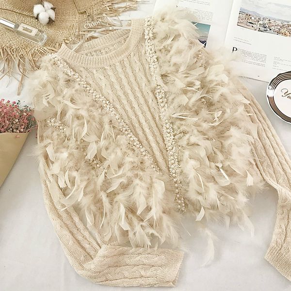 2021 New Autumn Feather Long Sleeve Round the Neck Thin Female Sweater Short Knit Top 1syl, White;black
2021 New Autumn Feather Long Sleeve Round the Neck Thin Female Sweater Short Knit Top 1syl, White;black