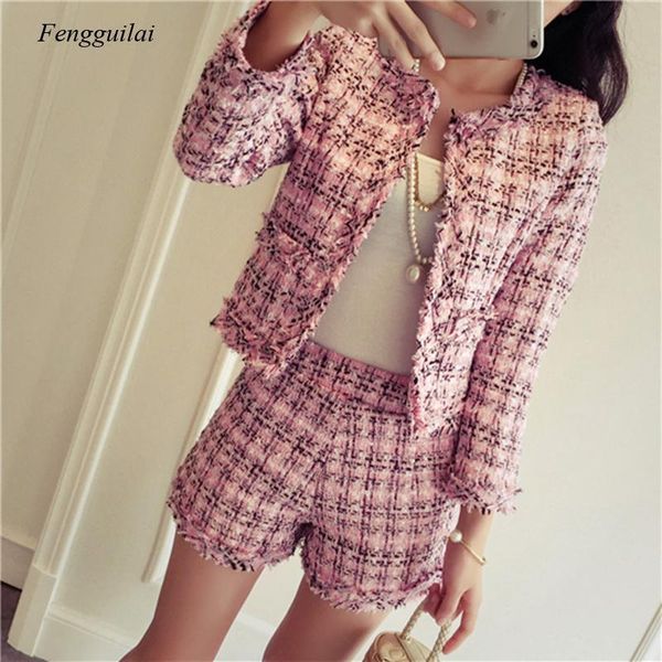 women's tracksuits suit spring tweed 2 piece set women slim plaid short fashion fringed trim jacket coat + tassels, Gray
women's tracksuits suit spring tweed 2 piece set women slim plaid short fashion fringed trim jacket coat + tassels, Gray
