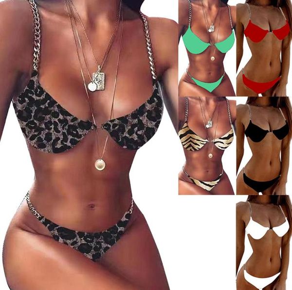 2021 new chain womens bikinis summer two piece swimwear bikini leopard print solid color swimsuit, White;black
2021 new chain womens bikinis summer two piece swimwear bikini leopard print solid color swimsuit, White;black