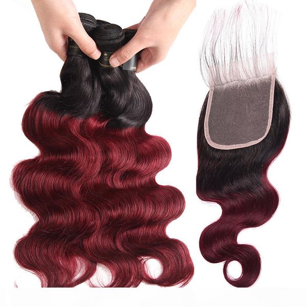 brazilian ombre hair bundles with closure 1b 99j two tone ombre human hair weave brazilian body wave 3 bundles pack with lace closure, Black;brown
brazilian ombre hair bundles with closure 1b 99j two tone ombre human hair weave brazilian body wave 3 bundles pack with lace closure, Black;brown