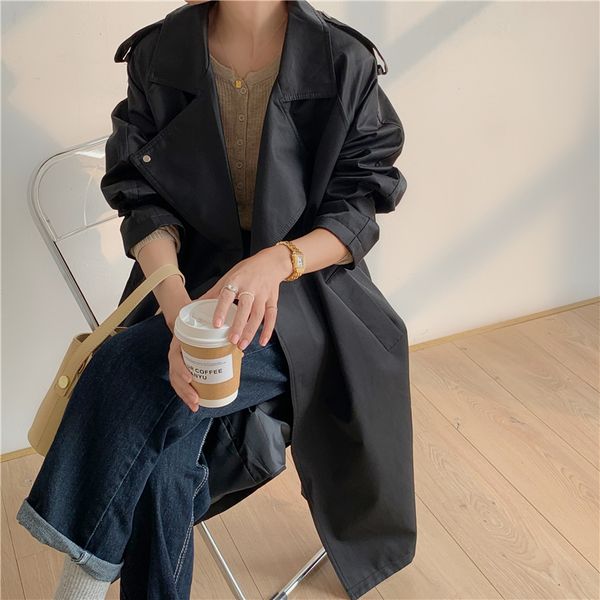 2021 minimalist fashion double-breasted long trench ol outwear new solid khaki frock coat women windbreaker yejb, Tan;black
2021 minimalist fashion double-breasted long trench ol outwear new solid khaki frock coat women windbreaker yejb, Tan;black