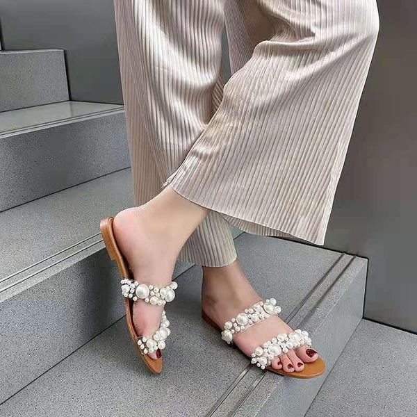 slippers 2021 fashion summer women pearl flat shoes transparent outside beach brown slides soft botton, Black
slippers 2021 fashion summer women pearl flat shoes transparent outside beach brown slides soft botton, Black