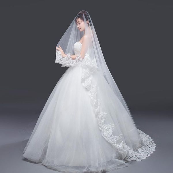 bridal veils 2021 design wedding veil appliques lace cathedral accessories white 3m long voile marriage without comb, Black
bridal veils 2021 design wedding veil appliques lace cathedral accessories white 3m long voile marriage without comb, Black