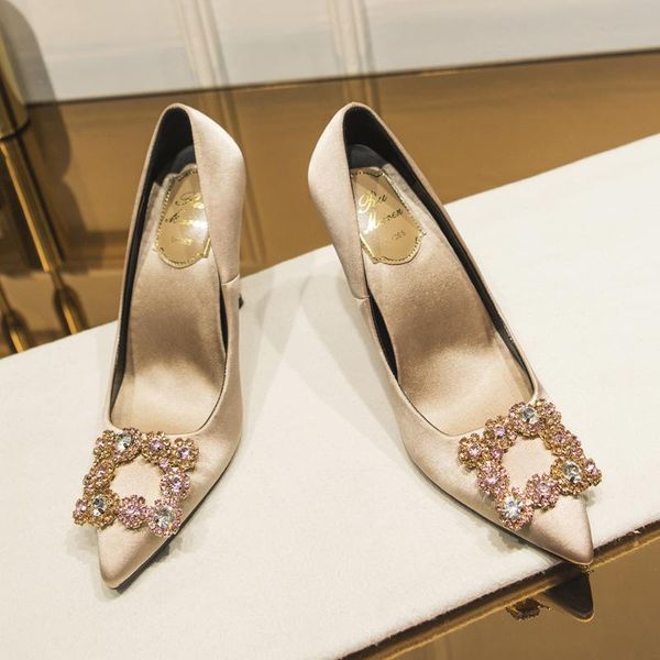 dress shoes spring pointed rhinestone silk stiletto high-heeled bridal wedding large size small fashion women's single shoe, Black
dress shoes spring pointed rhinestone silk stiletto high-heeled bridal wedding large size small fashion women's single shoe, Black