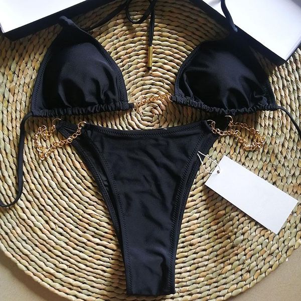 women's swimwear gu15 designer luxury bikinis metal chain biquini push up bathing suits bikini set two pieces swimsuit women brand, White;black
women's swimwear gu15 designer luxury bikinis metal chain biquini push up bathing suits bikini set two pieces swimsuit women brand, White;black