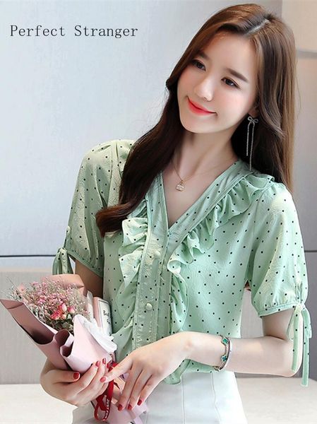 women's blouses & shirts 2021 summer arrival v collar short sleeve solid color women chiffon blouse, White
women's blouses & shirts 2021 summer arrival v collar short sleeve solid color women chiffon blouse, White