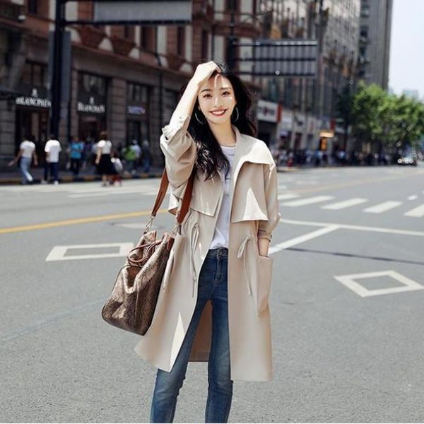 women's trench coats women windbreakers solid colour elegant big pocket long coat streetwear leisure fashion overwear for femme, Tan;black
women's trench coats women windbreakers solid colour elegant big pocket long coat streetwear leisure fashion overwear for femme, Tan;black