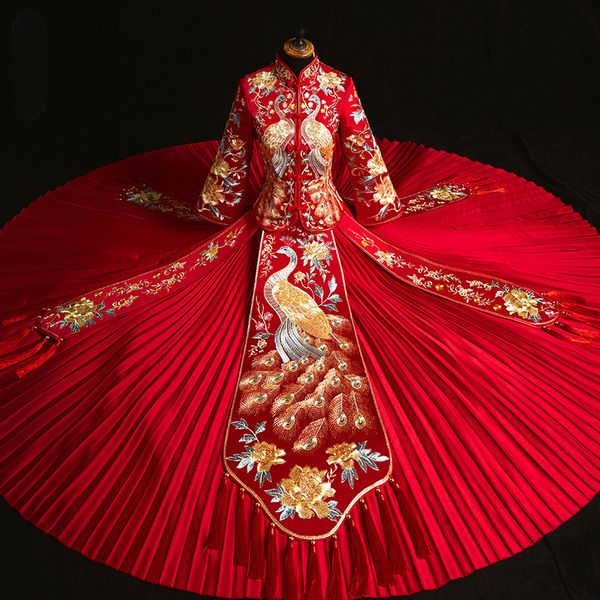 east asian bride chinese traditional women red blossoms cheongsam tissue long qipao style kz0l, Blue;red
east asian bride chinese traditional women red blossoms cheongsam tissue long qipao style kz0l, Blue;red
