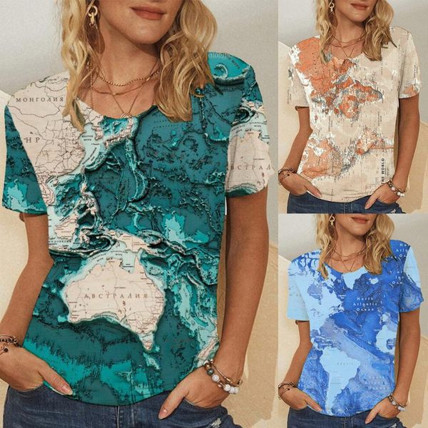 women's t-shirt sea map printed women tid dye summer 3 style round neck ladies tshirt tee shirt fashion casual d30, White
women's t-shirt sea map printed women tid dye summer 3 style round neck ladies tshirt tee shirt fashion casual d30, White