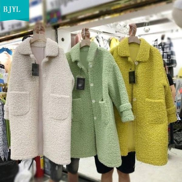 women's wool & blends lamb warm winter coat women long jackets solid turn-down collar single breasted pockets 2021 korean loose elegant, Black
women's wool & blends lamb warm winter coat women long jackets solid turn-down collar single breasted pockets 2021 korean loose elegant, Black