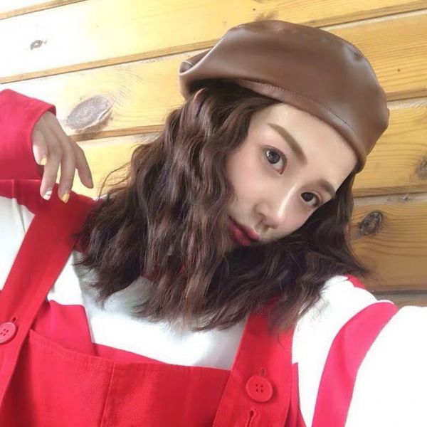 berets japanese style all-match black retro british pu leather painter hat trendy female spring and autumn student cute beret, Blue;gray
berets japanese style all-match black retro british pu leather painter hat trendy female spring and autumn student cute beret, Blue;gray