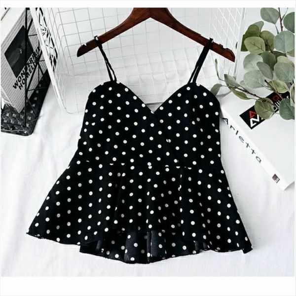 summer ruffles t shirts casual womens cami sleeveless vest tees polka dot print shirt v neck p1252, White
summer ruffles t shirts casual womens cami sleeveless vest tees polka dot print shirt v neck p1252, White