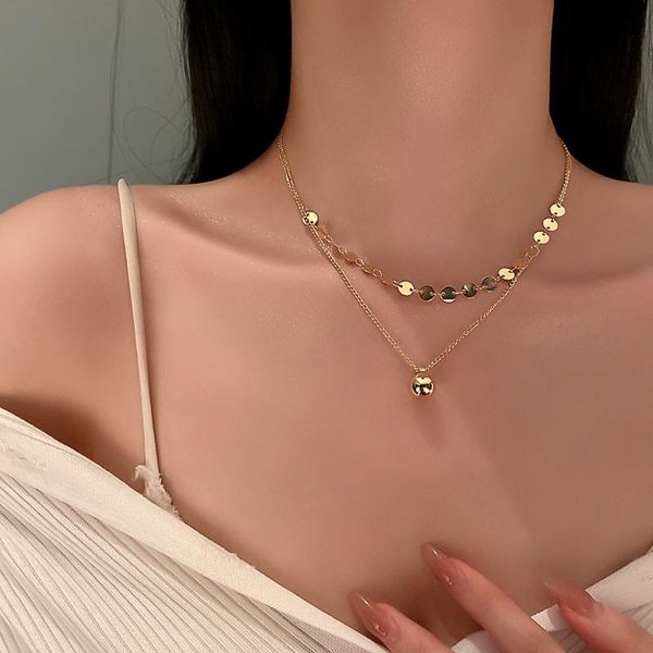 pendant necklaces fashion simple double layer necklace women's adjustable alloy round bead chain clavicle jewelry, Silver
pendant necklaces fashion simple double layer necklace women's adjustable alloy round bead chain clavicle jewelry, Silver