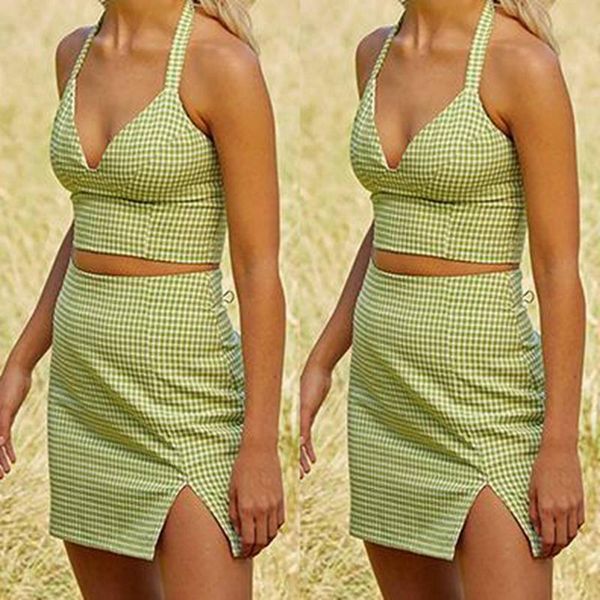 casual dresses kf-women's high waist plaid skirt short halter camisole set 2-piece green, Black;gray
casual dresses kf-women's high waist plaid skirt short halter camisole set 2-piece green, Black;gray