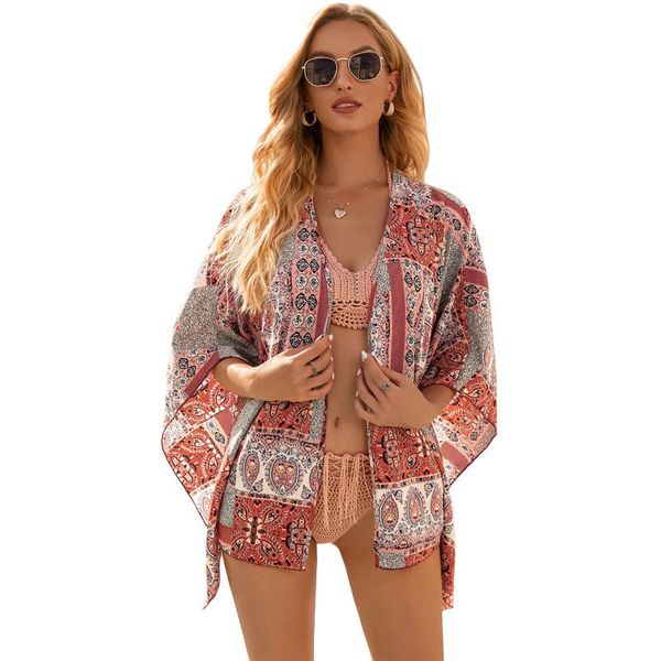women's swimwear cover ups, print beach ups short smock for vacation travelling pography, White;black
women's swimwear cover ups, print beach ups short smock for vacation travelling pography, White;black
