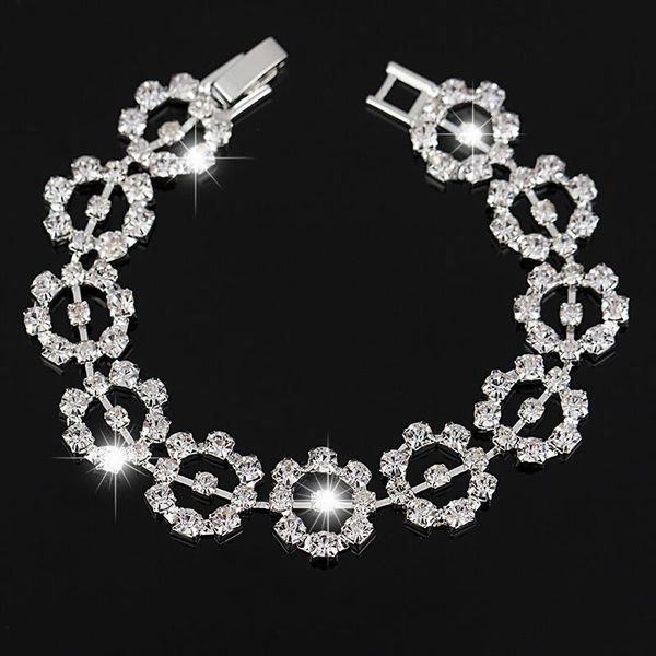 link, chain christmas gift sliver and gold color female wedding jewelry sell fashion round crystal bracelet for women #b085, Black
link, chain christmas gift sliver and gold color female wedding jewelry sell fashion round crystal bracelet for women #b085, Black