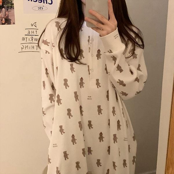 little bear nightgown kawaii homewear women sleepwear korean split long sleeve spring christmas cartoon home clothes, Black;red
little bear nightgown kawaii homewear women sleepwear korean split long sleeve spring christmas cartoon home clothes, Black;red