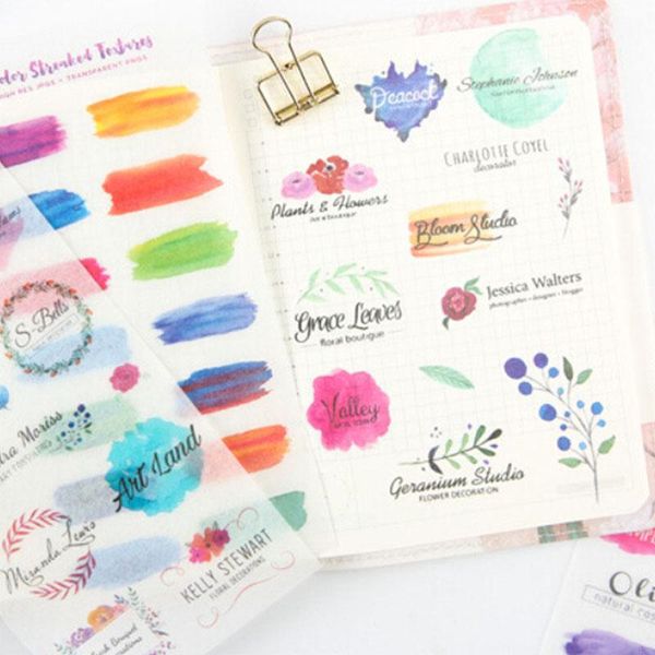 6 pcs sheet colorful watercolor diary scrapbook stationery sticker adhesive diy craft label supplies creative decoration
6 pcs sheet colorful watercolor diary scrapbook stationery sticker adhesive diy craft label supplies creative decoration