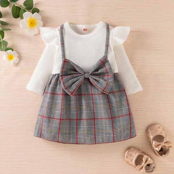 girl's dresses 2021 autumn toddler baby girls clothes set fashion long sleeve ribbed plaid bowknot princess dress outfits for 0-24m, Red;yellow
girl's dresses 2021 autumn toddler baby girls clothes set fashion long sleeve ribbed plaid bowknot princess dress outfits for 0-24m, Red;yellow