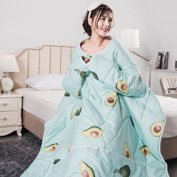 lazy quilt pillow with sleeves winter quilt can be worn by a single play mobile phone cover