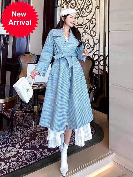 women's jackets haze blue windbreaker mid-length british style loose temperament spring and autumn 2021 lace-up waist jacket, Black;brown
women's jackets haze blue windbreaker mid-length british style loose temperament spring and autumn 2021 lace-up waist jacket, Black;brown