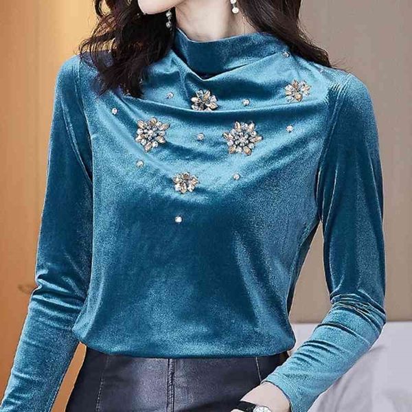 winter clothes women long sleeve velour blouse shirt blouse women blusas mujer de moda beading turtlenecl blouse e249 210602, White
winter clothes women long sleeve velour blouse shirt blouse women blusas mujer de moda beading turtlenecl blouse e249 210602, White