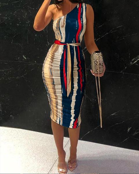 casual dresses 2021 women's workwear set one-shoulder pleated tie front multicolor stripes mid-length tight dress ladies club party, Black;gray
casual dresses 2021 women's workwear set one-shoulder pleated tie front multicolor stripes mid-length tight dress ladies club party, Black;gray