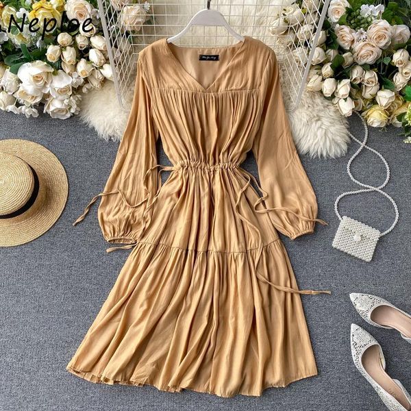 casual dresses neploe autumn chic drawstring slim waist women dress v-neck a-line pleated vestidos elegant korean high, Black;gray
casual dresses neploe autumn chic drawstring slim waist women dress v-neck a-line pleated vestidos elegant korean high, Black;gray