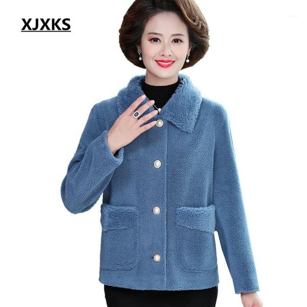 women's jackets xjxks 2021 autumn winter fashion lapel women jacket loose comfortable lamb wool, Black;brown
women's jackets xjxks 2021 autumn winter fashion lapel women jacket loose comfortable lamb wool, Black;brown