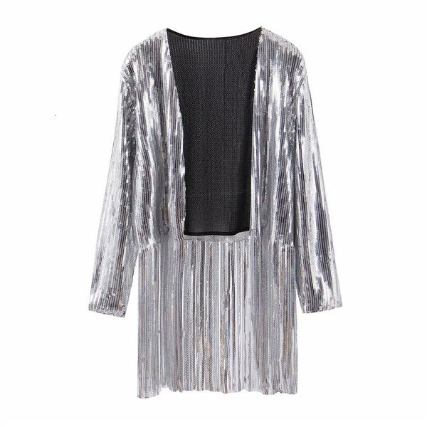 2021 new women fashion fringed sequin singer dancer jacket female personality suit cape qeqt, Black;brown
2021 new women fashion fringed sequin singer dancer jacket female personality suit cape qeqt, Black;brown